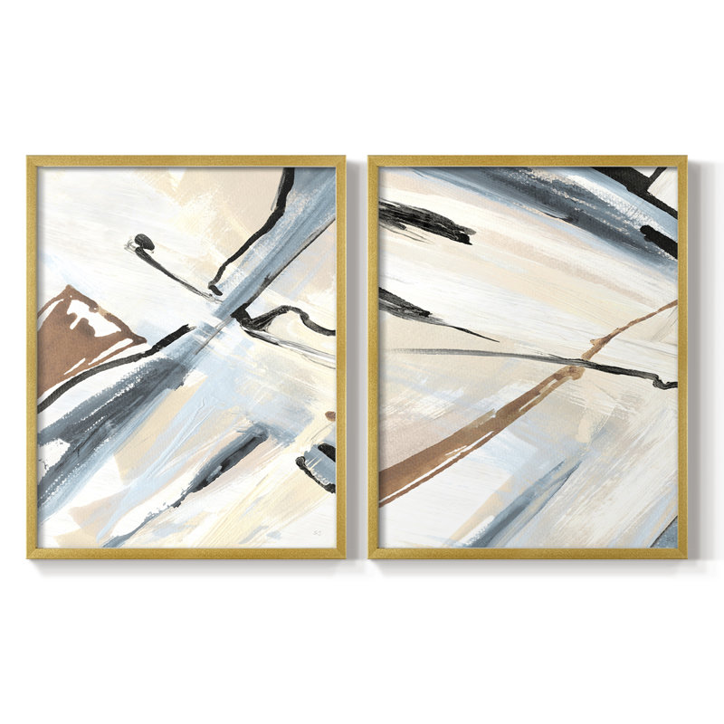 «Dancing Wind Revisit I», reproduction encadrée de qualité supérieure - prête à être accrochée - aucun clou requis - aucun clou requis