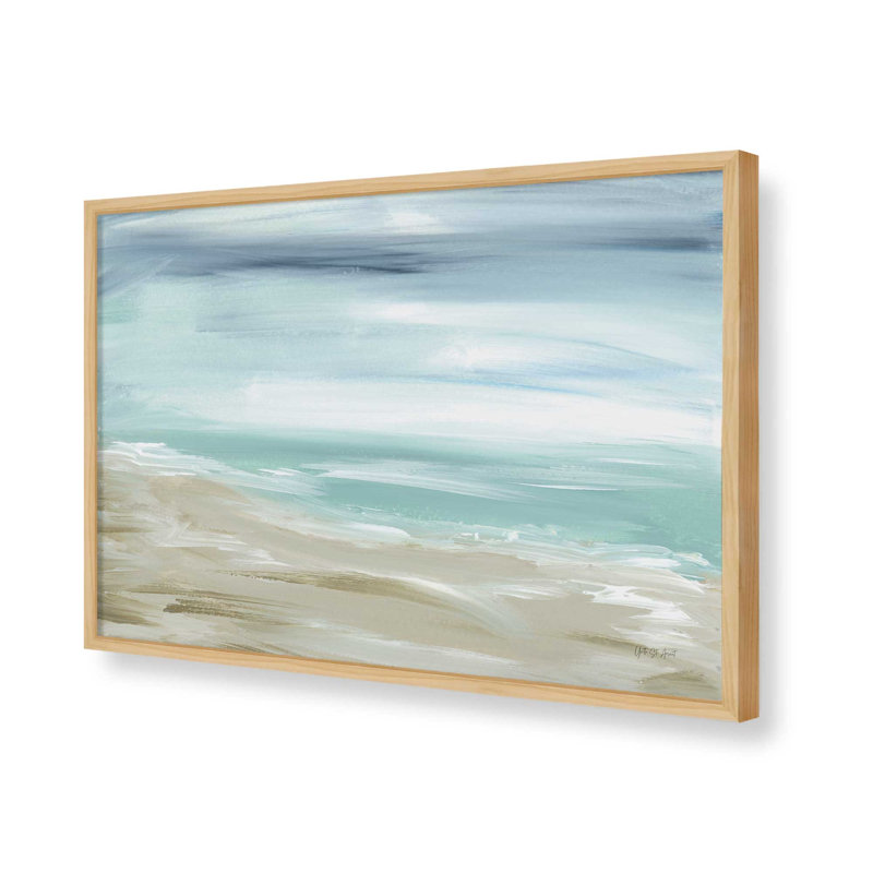 «Beachscape I» par Yvette St. Amant, reproduction d'art, 18 W x 12 H, Tan, Framed Print