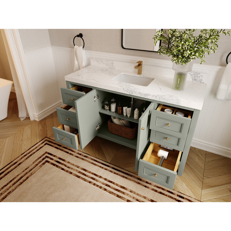 Nashville X P 22 po De meuble-lavabo simple en D, Evergreen, Empira