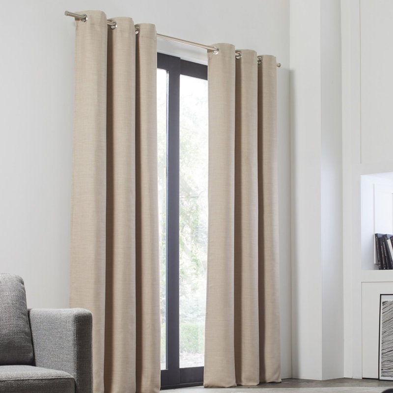 Lina Blackout Single Curtain Panel, 145 W x 280 D cm, Very Light Beige