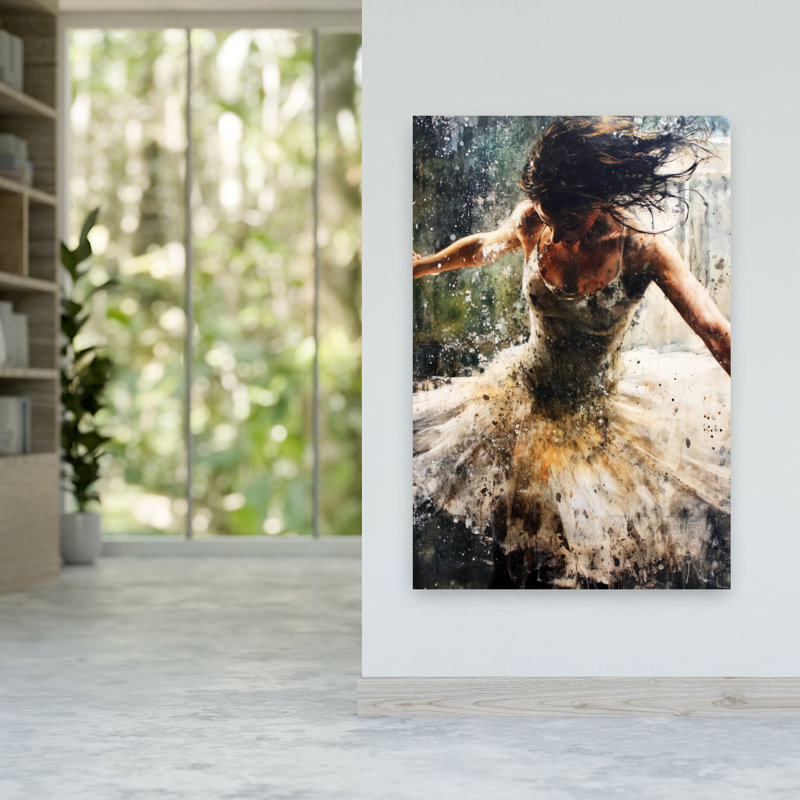 «Dynamic Ballerina Splash Contemporary Contemporary Dramatic Modern Landscape Nature», art mural, H 60 po x l 40 po