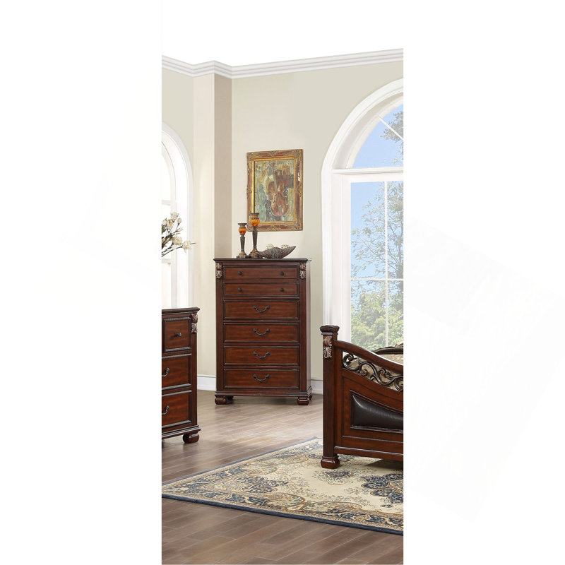 Commode de style chambre à coucher avec tiroirs 1 pièce, Cerisier