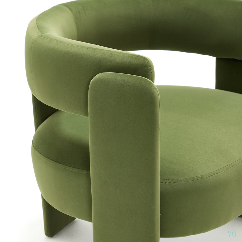 Fauteuil d'appoint pour le salon, fauteuil simple en velours et fauteuil Mid-Century moderne avec pieds en bois pour la lecture dans la chambre à coucher