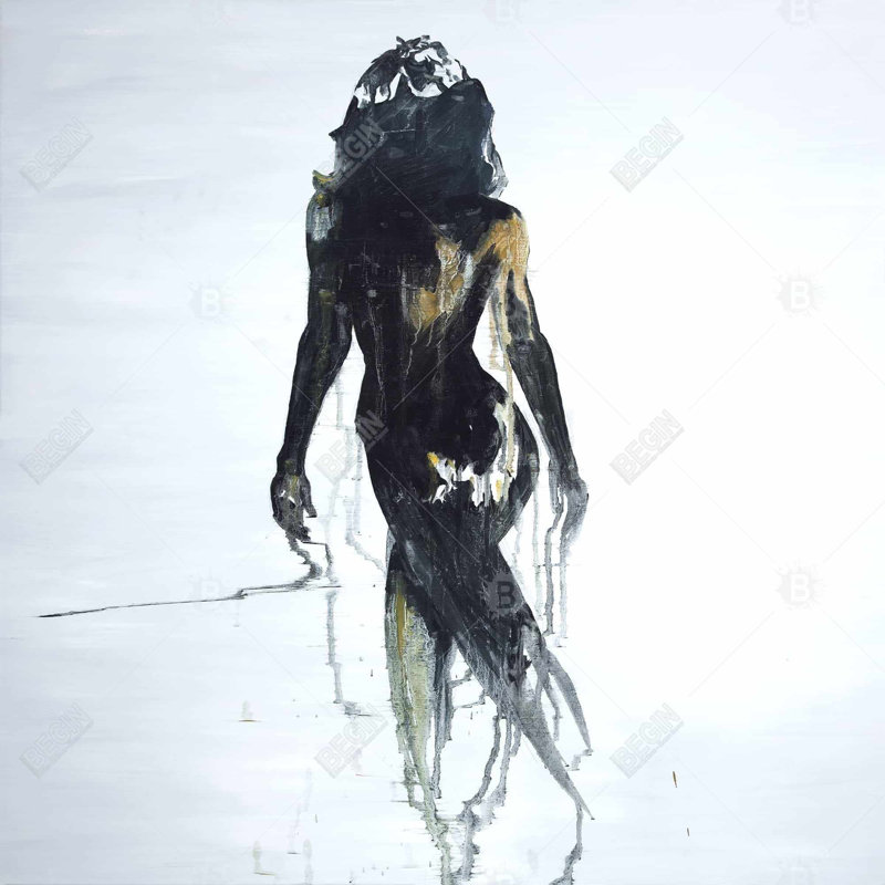 "Vue arrière abstraite d'une silhouette de femme"