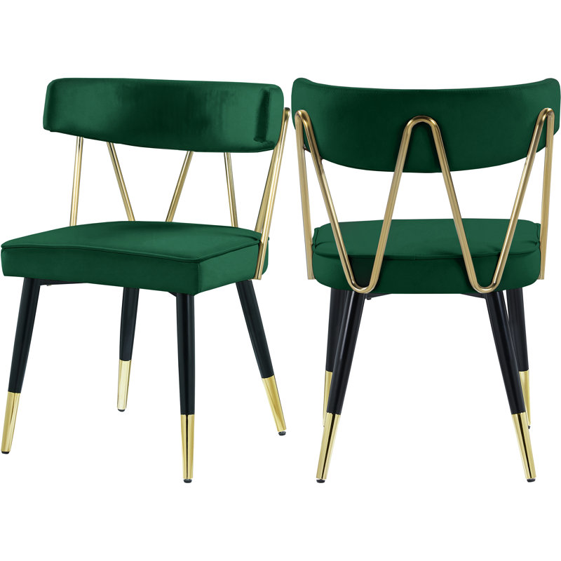 Chaise d'appoint en velours Jeudi, Velours vert