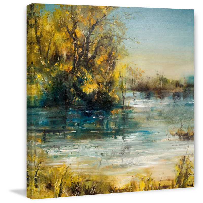 Life Is A Deep River - peinture sur toile tendue, L 12 po x H 12 po