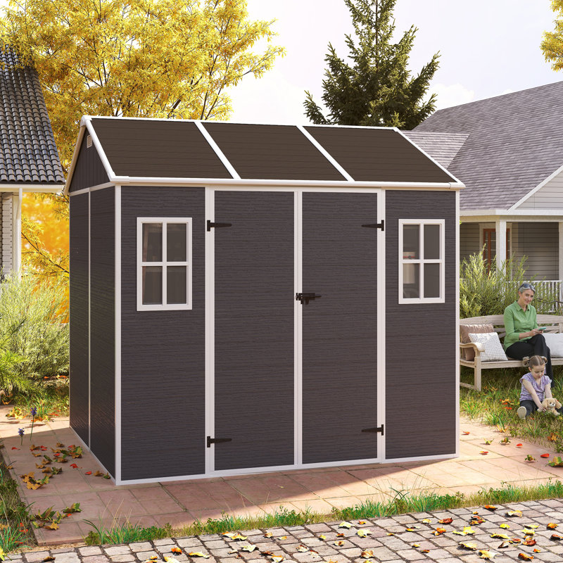 8*7ft Outdoor Storage Shed, 88.58" H x 92.12" W x 85.82" D