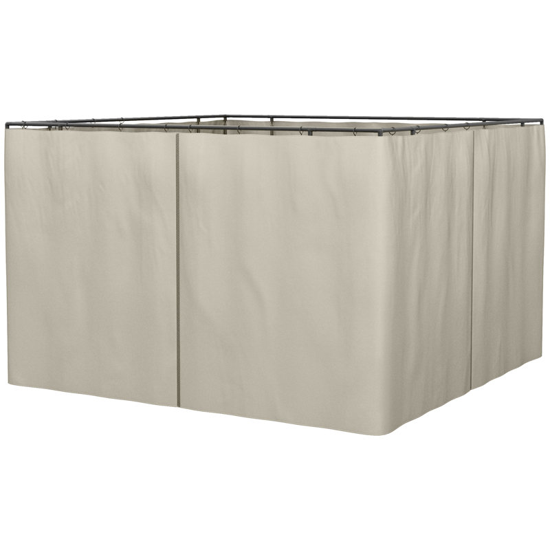 Paroi de remplacement de pavillon de jardin 10 pi X, beige avec crochets et sangles, pour l'extérieur et les cabanes, paroi latérale à installation simple, blocs à crochets pour une intimité accrue