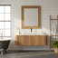 Salle de bain murale 48 "avec lavabo rond en verre et 2 tiroirs