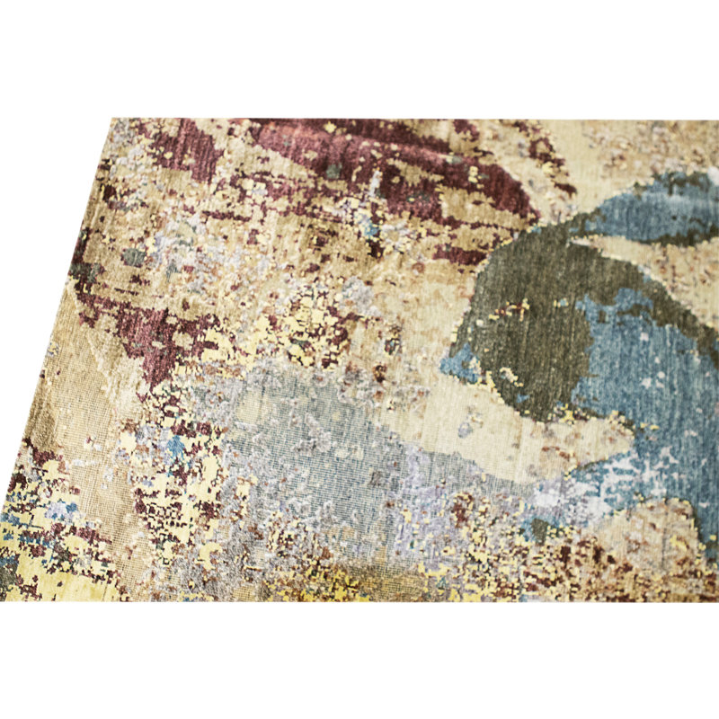 High-Quality Hand-Knotted Grey And Blue Area Rug
