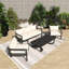 Ensemble de conversation de patio 4 pièces en acier avec coussin beige-1850955081