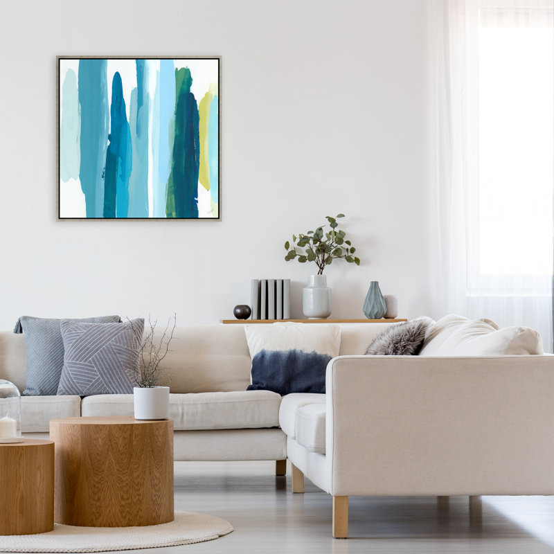 Blu Crush II Painting by Rick Kane, 37.75" H x 37.75" W, Glass Coat