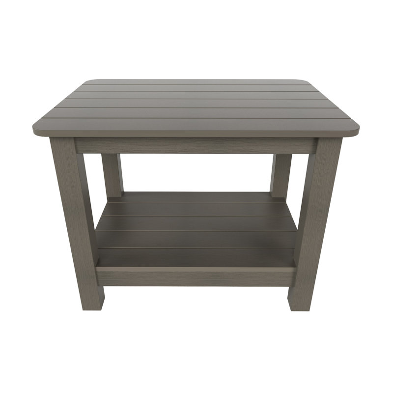 Arrlo Outdoor All-Weather Poly Side Table, Charcoal Gray