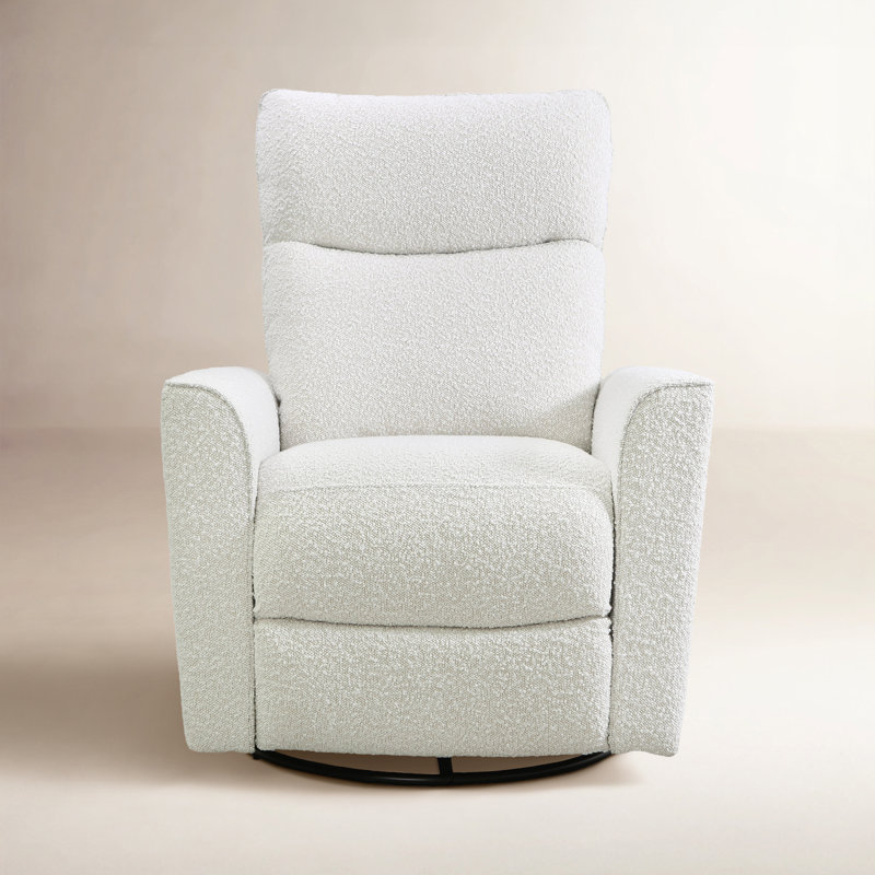 Soho Swivel Glider, White Boucle