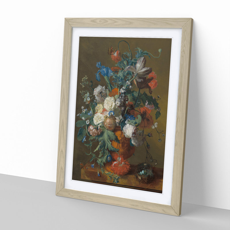 Still Life with Flowers Vol.7 by Jan Van Huysum - Framed Print, Oak Framed, 65cm H x 48cm W x 2cm D
