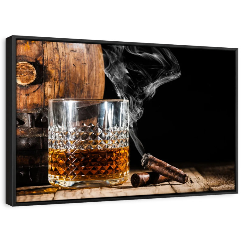 Nourriture et boisson «Bourbon Barrel And Cigar», H 40 po x l 27 po