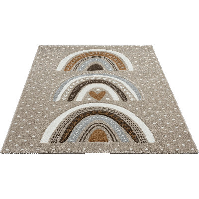 Hollaway Pastel Kids Grey/White/Brown Rug