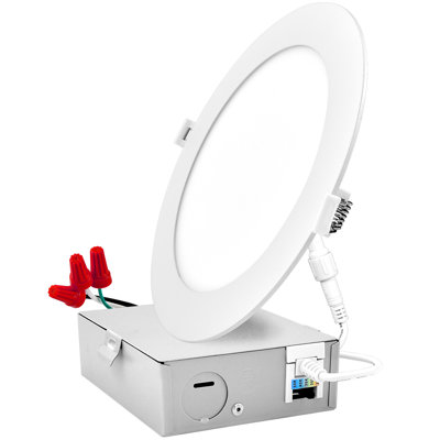 8'' Selectable Color Temperature Dimmable Air-Tight IC Rated LED Canless Recessed Lighting Kit