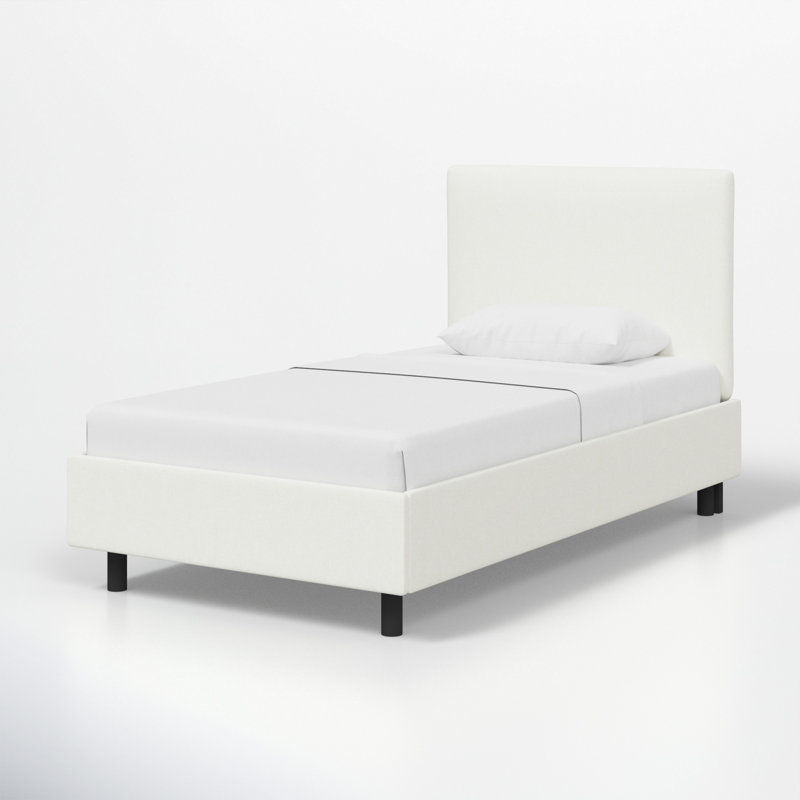 Lit plateforme Sawyer, Simple, Lin blanc texturé Zuma