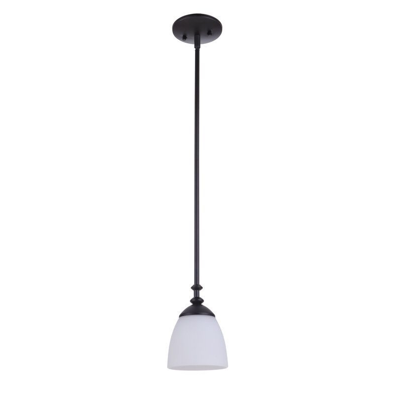 Luminaire suspendu conique à 1 lumière Marshville, Noir mat