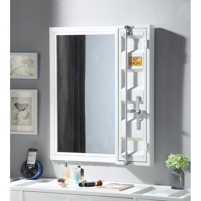 Cargo White Finish Vanity Mirror, White
