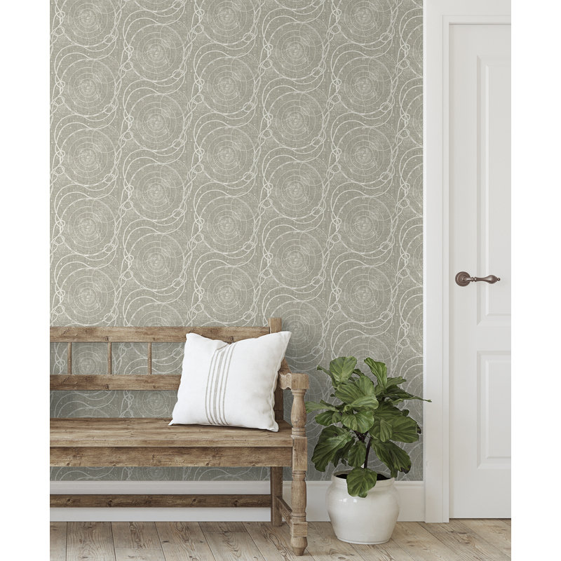 Tommy Bahama Ropes & Spheres Peel And Stick Wallpaper Roll, Coconut