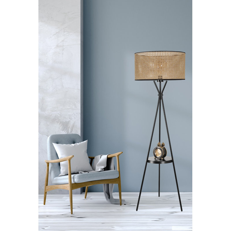 Ramseur 158cm Light Brown Tray Table Floor Lamp