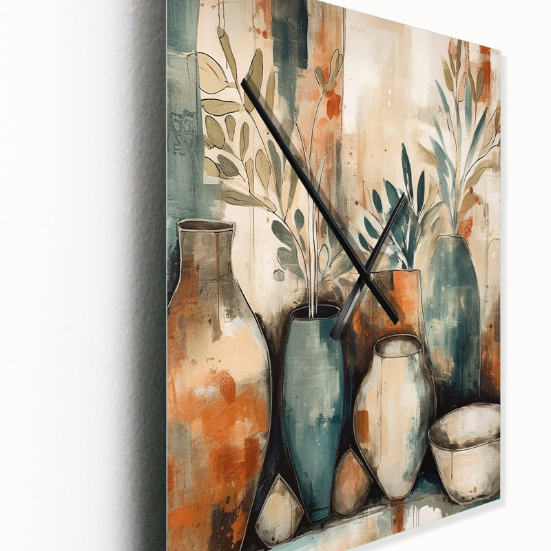 Jaso - Boho Feather Wall Clock, 32" H x 16" W x 1" D