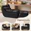 Pouf en mousse à mémoire de forme chenille avec repose-pieds, canapé de sol familial, noir-335049289