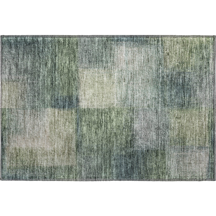 Premium Machine Washable Tweedy Olive Rug