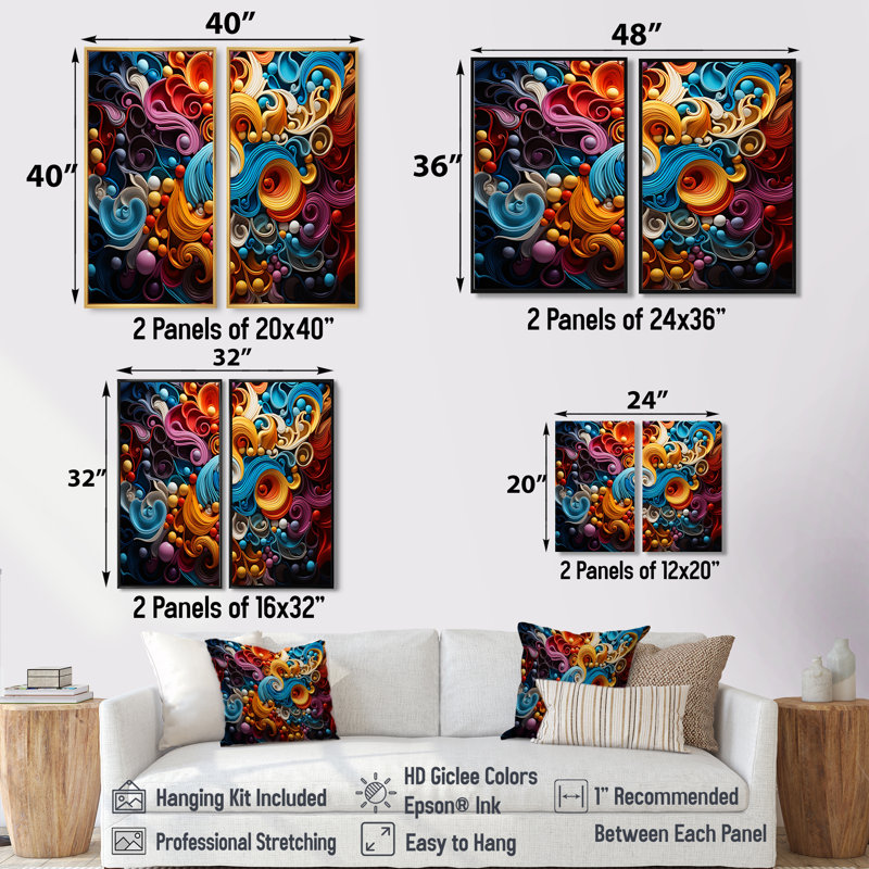 Opt Art Vibrant Illusions I - Art mural, H 32 po x l 32 po, Impression encadrée flottante, Noir