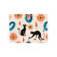 Tapis noir pour salle de bain Cat & Starburst, 16 x 24