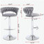 Ensemble de tabourets de bar 2 pièces, avec repose-pieds chromé et base pivotante avec mécanisme de réglage de la hauteur en velours et pieds chromés - tabouret de bar simple - gris-752899299