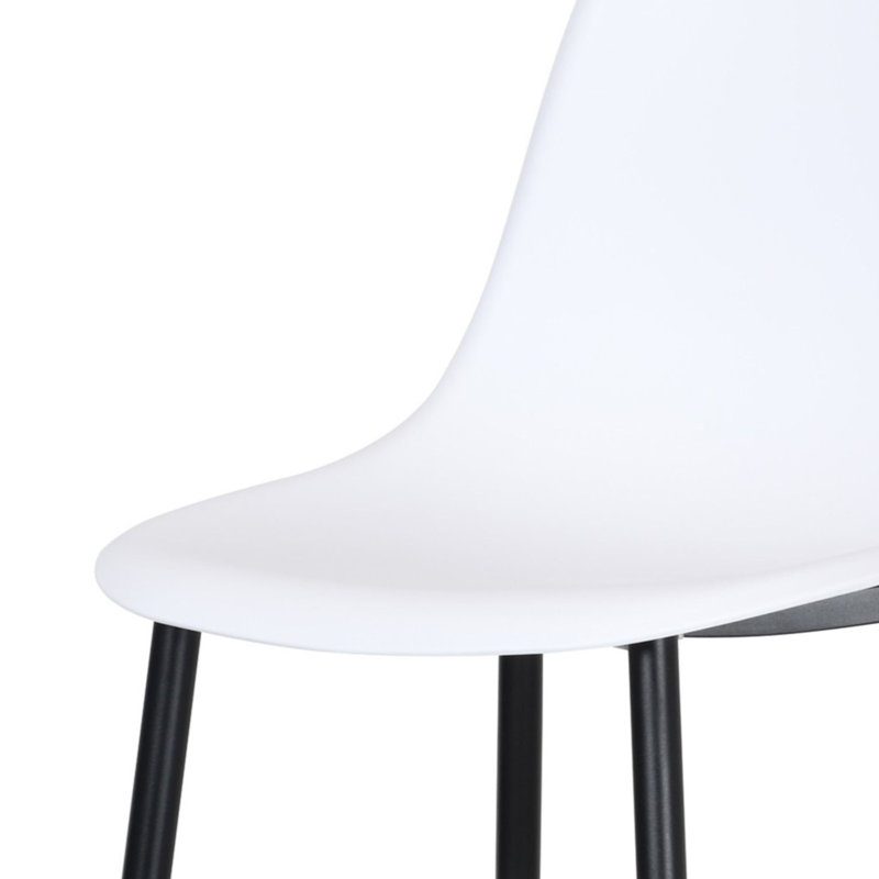 Aspen 3-Piece Dining Set - Compact Square Table & 2 Curved Plastic Chairs, Gray, White