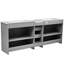 Meuble-lavabo double 84 po gris avec comptoir en quartz, lavabos en céramique, trois tiroirs, espace de rangement réglable et poignées en métal à prise lisse 84 po de couleur, 2 surfaces, 3 tablettes personnalisables-552224173