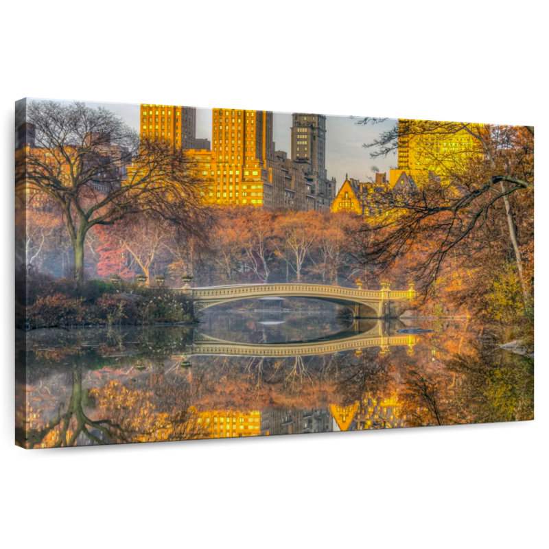 Pont Kavia Bow en automne, H 30 po x l 45 po