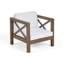 Fauteuil club, Perspectives du milieu du siècle, bois, gris + eau blanche - fabrication en bois de porte-queue de cheval, gaine en cuir
