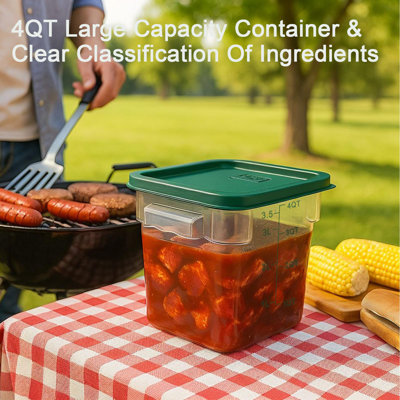 Contenants pour aliments avec couvercles, contenants carrés transparents avec poignée et balance (vert)