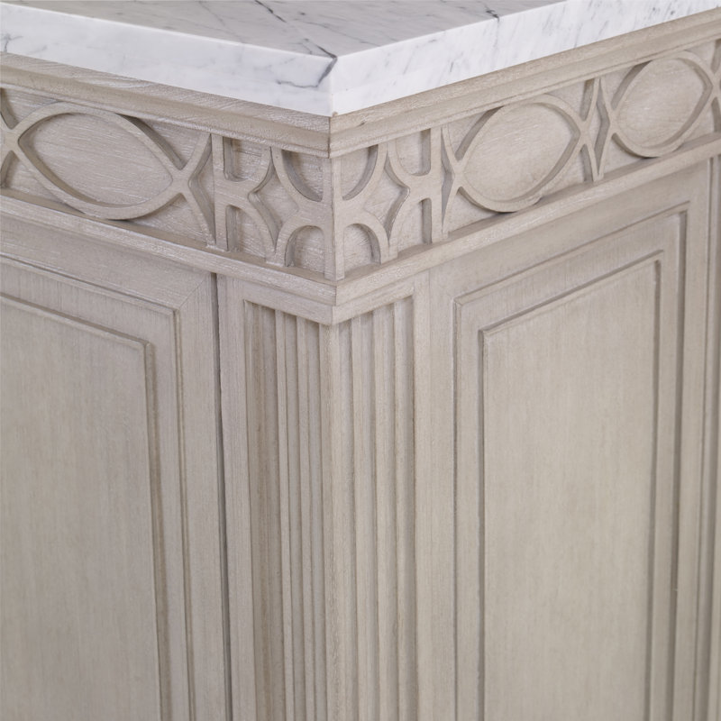 Seville Petite French White Marble Single Bathroom Vanity
