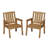 Set of 2 Outdoor Patio Chairs - Weatherproof HDPE Garden Chairs with 650 lbs Capacity, Heavy Duty Waterproof Dining Chairs for Poolside, Deck & Backyard, Brown-1709031263