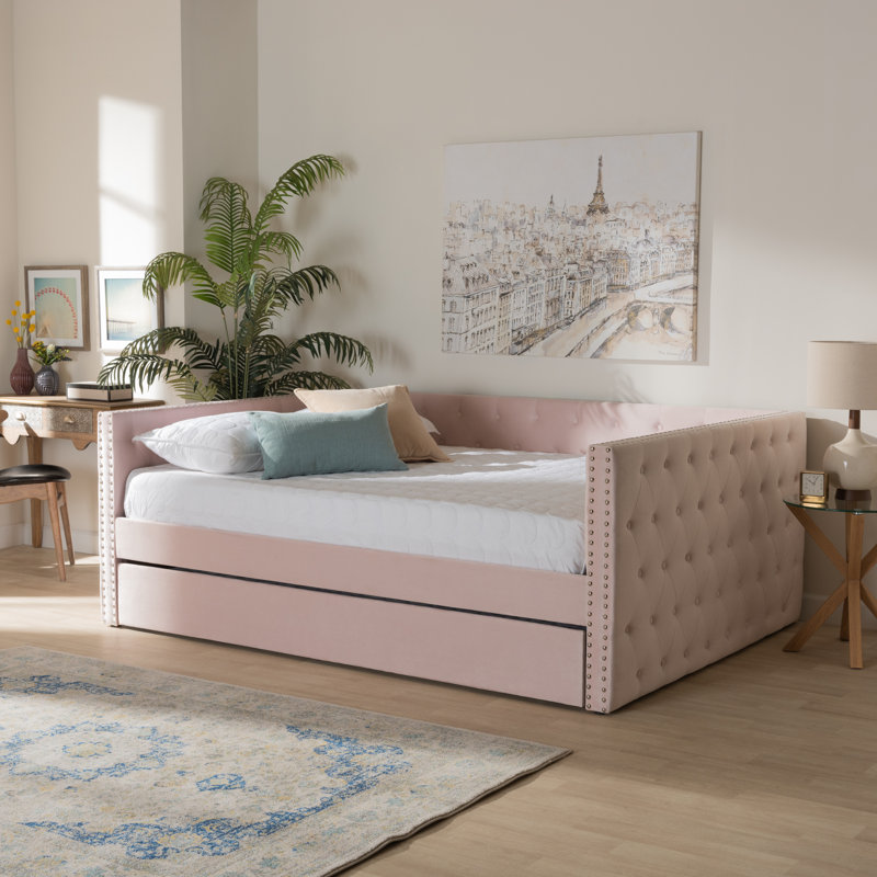 Florissant Upholstered Daybed, Full, Pink