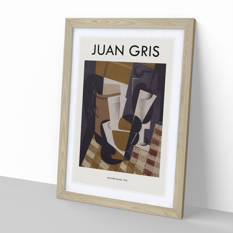 Jug and Glass by Juan Gris - Picture Frame Art Prints, 36cm H x 27cm W x 2cm D, Oak Framed
