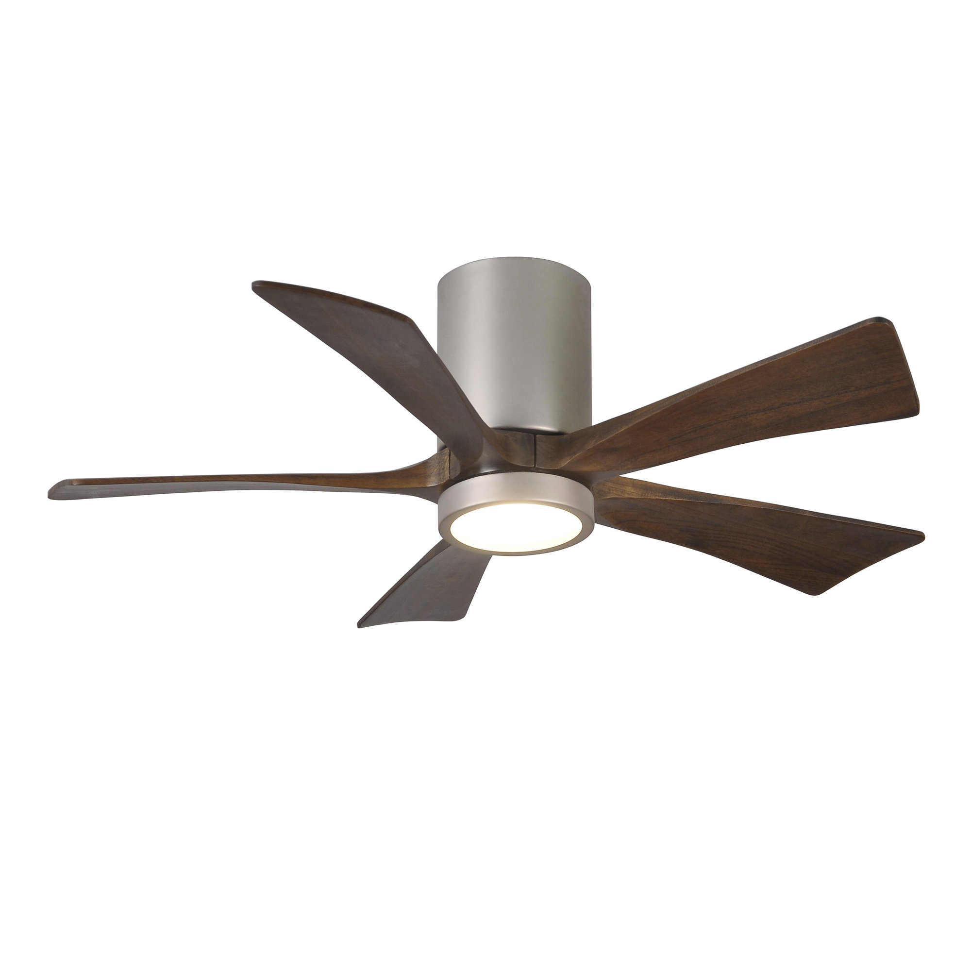 Irene 5 - Blade LED Ceiling Fan with Light Kit Included, Brushed Nickel, Walnut Tone, 42"