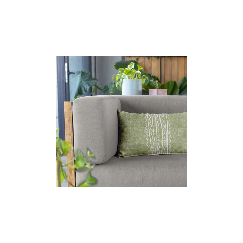 Niho Lumbar Pillowcase Aloe and Ivory, Green Abstract