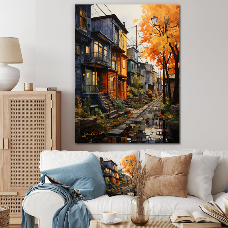 «Cityscape Alleyway Patchwork IV», reproduction, H 20 po x l 12 po x P 1 po, Toile tendue