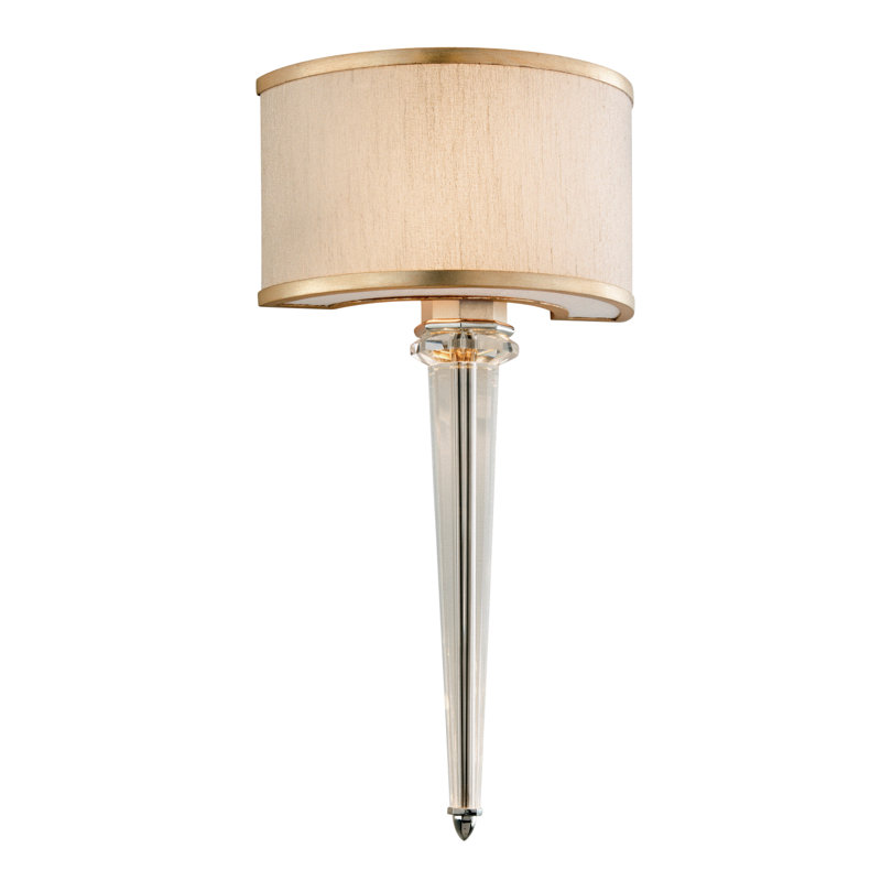 Ivory Ice and Silver Leaf Crystal Wall Sconce
