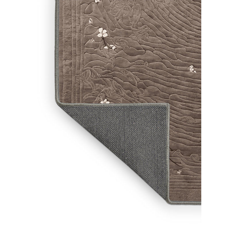 Tapis gris soyeux et moelleux, Carré 6 pi