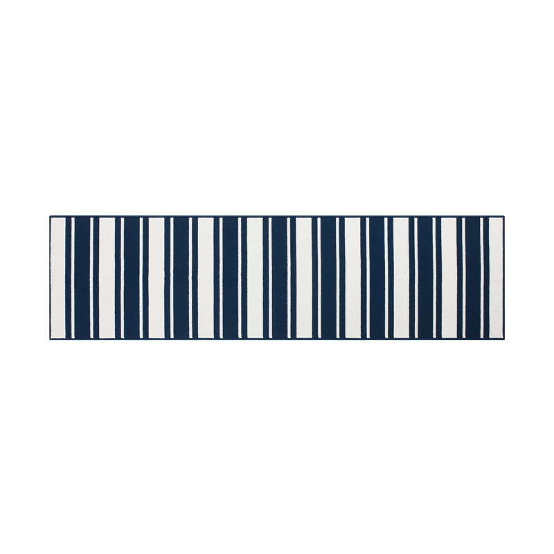 Tapis touffetés à rayures Nautica Gladwin, Tapis de couloir 2 pi 2 po x 8 pi