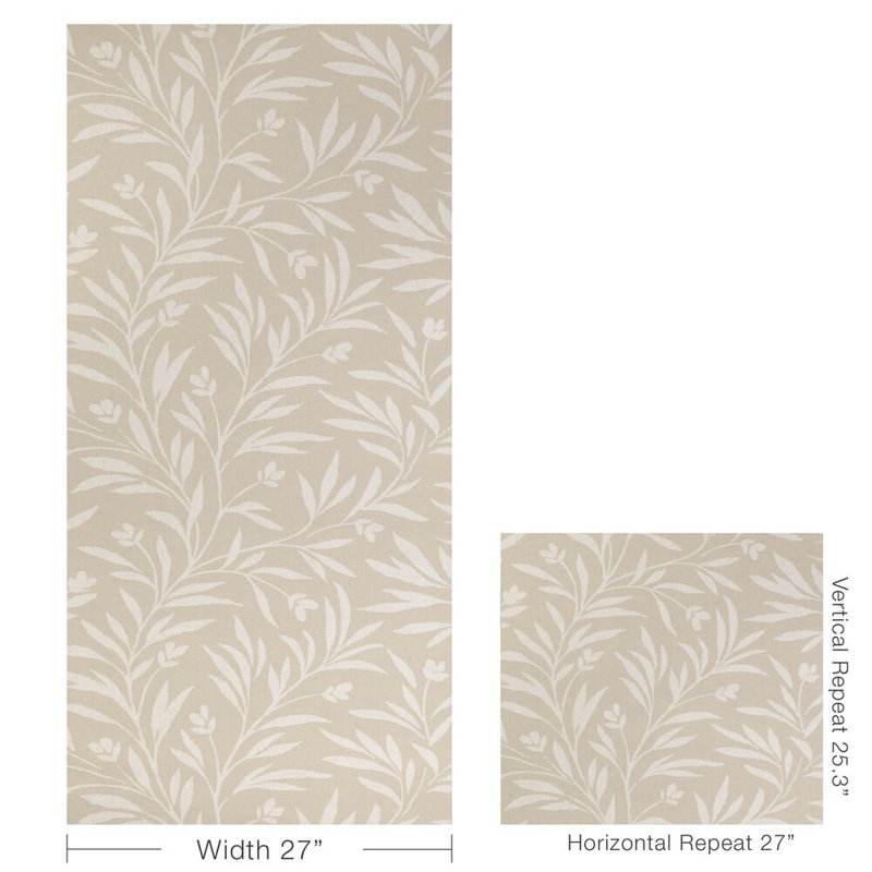 Wispy Vines Wp - Jade, Linen