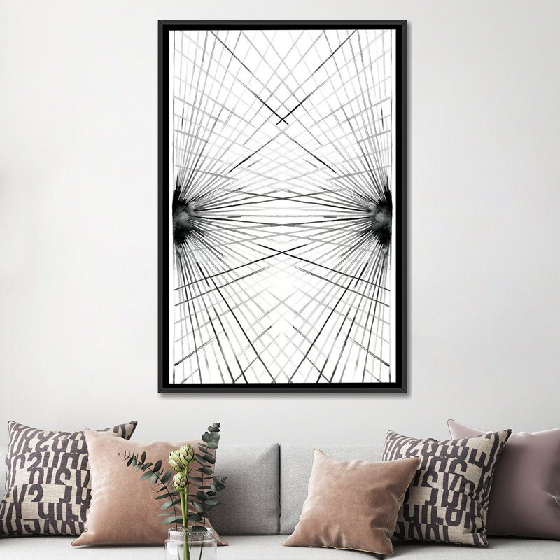 « rayons iii », impression sur toile, H 26 po x l 18 po x P 1,5 po, Toile avec cadre noir, Pas de tapis